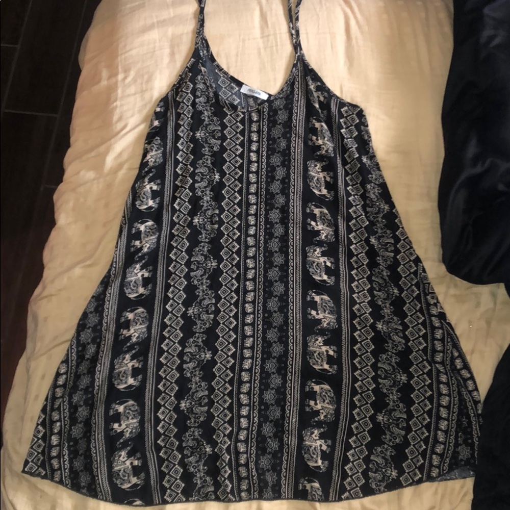 Black and Tan, tribal print shift dress